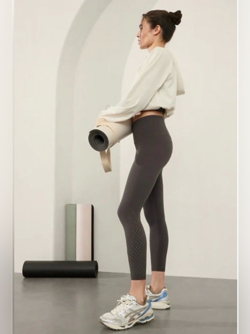 ATHLETA Elation Lasercut 7/8 Leggings Shale Gray XS